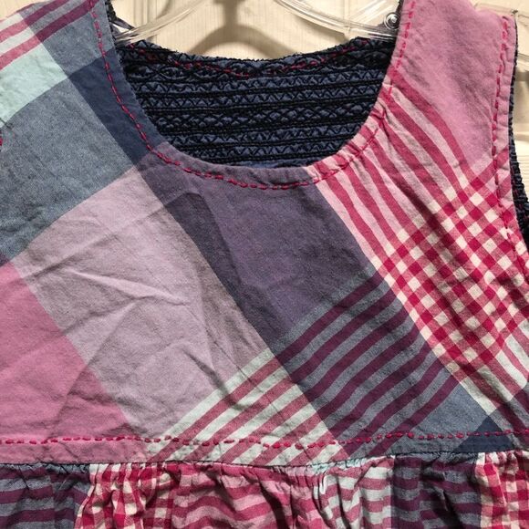 🐰 Tea Collection Pretty Denim & Plaid Reversible Dress, size 8 - Picture 10 of 12